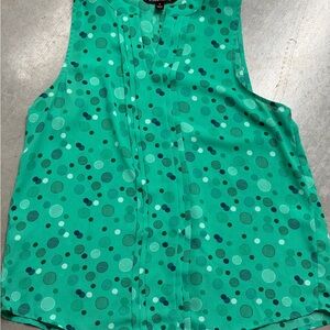 41 Hawthorn Teal Polka Dot Sleeveless Blouse
